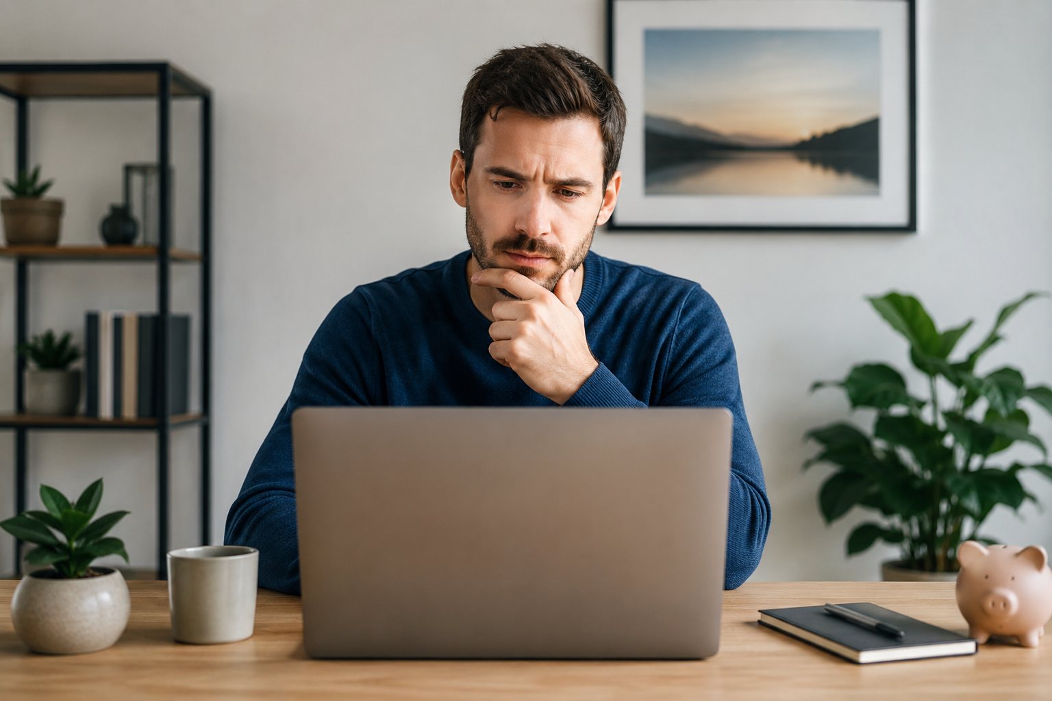 Person plant ihre Altersvorsorge am Laptop